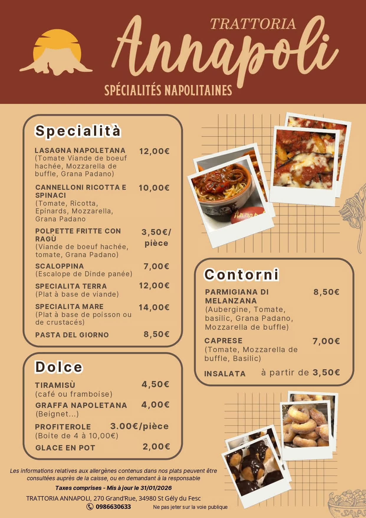 Menu — page 1